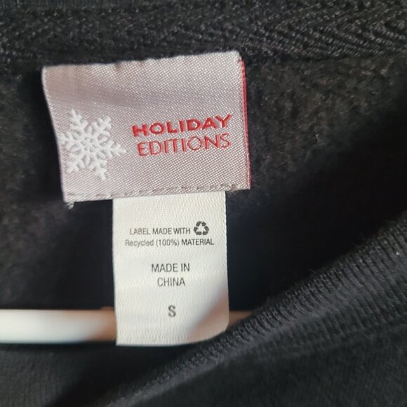 Vintage Christmas Sweatshirt Black Size S Christmas Trees Holiday - Picture 2 of 8